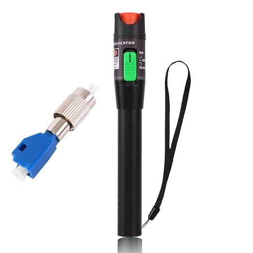 50mW Visual Fault Locator Kit 50KM with 2.5mm Universal Connector FC Male to LC Female Adapter, VFL Red Light Pen for Network Cable Test, Fiber Optic Source Tester Detector Meter for FC,SC,ST,LC