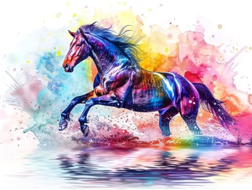Diamond Painting Cheval Adulte Kit Complet 5D DIY Peinture Diamant Enfant 70x90