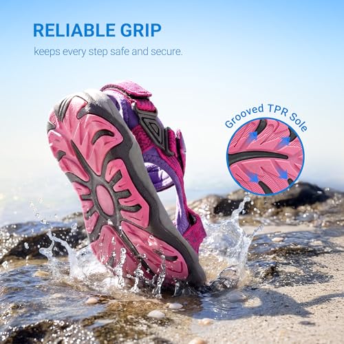 Image of DREAM PAIRS Boys Girls Sandals Kids Adventurous Light-Weight Adjustable Straps Summer Water Shoes (Toddler /Little Kid /Big Kid)