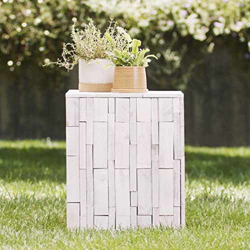 Amazon Aware Fsc Certified Indoor/Outdoor Recycled Square Wood Tami Square Stool, Driftwood White #TOP1