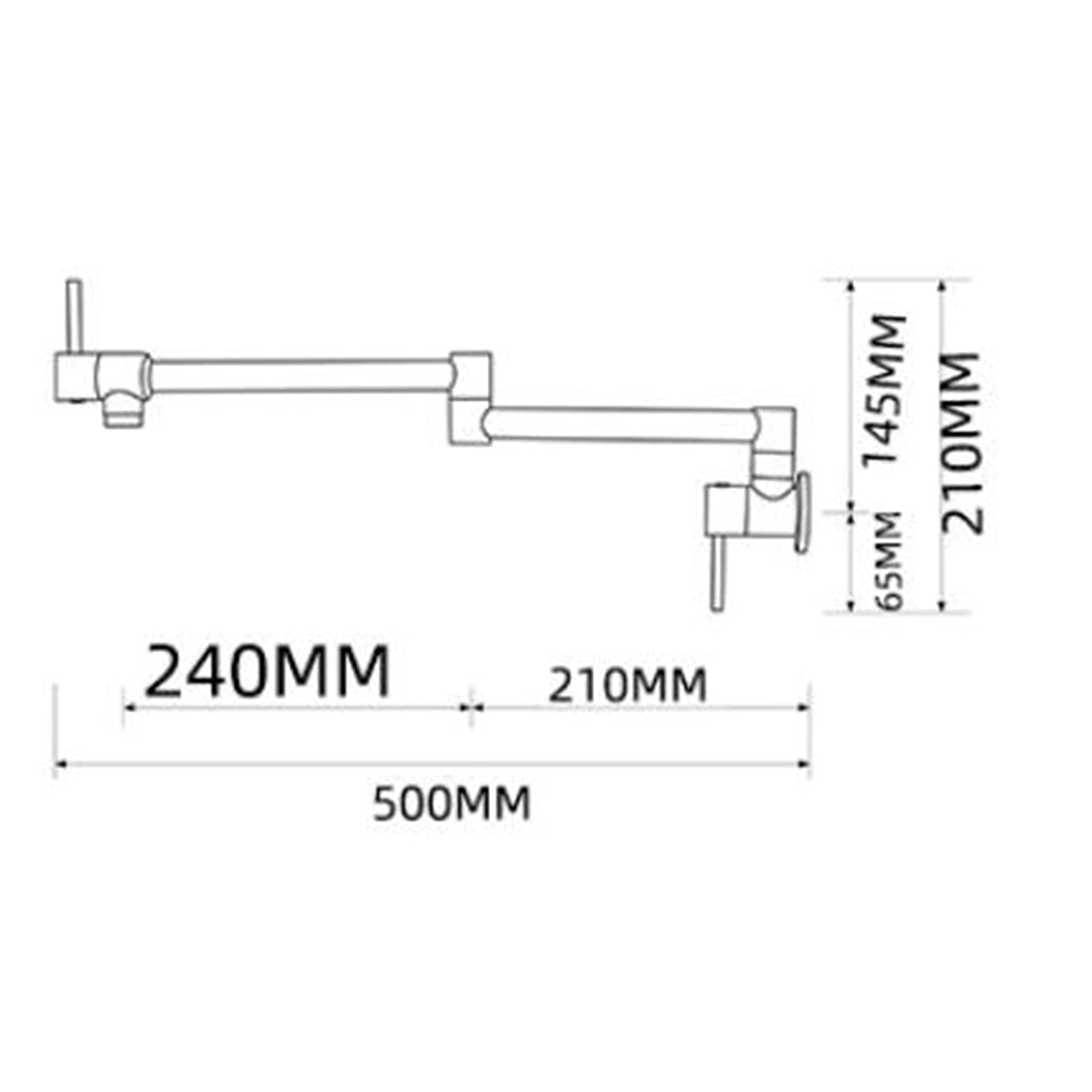 Grifo de llenado de ollas Grifo de cocina de agua fría individual de latón Montaje en pared Grifos de fregadero de cocina comercial Brazos oscilantes de doble articulación plegables estirables Orifici