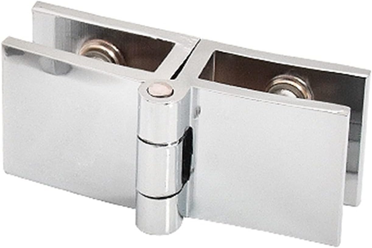 Glass Door Pivot Hinge, 1pcs Zinc Alloy Glass Clamp DIY Hinges, 5-8mm Bilateral Clip 90 180 Degree Door Hinge(180 Degree)