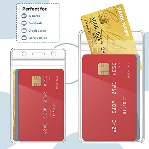 150 Pieces Id Card Name Badge Holder Clear Plastic Vertical Name Badge Id Card Holders Transparent Pvc Vertical Sleeve Pouch For Office School Card Travel Waterproof (75 X 120 Mm/ 2.95 X 4.7 Inch) #TOP3