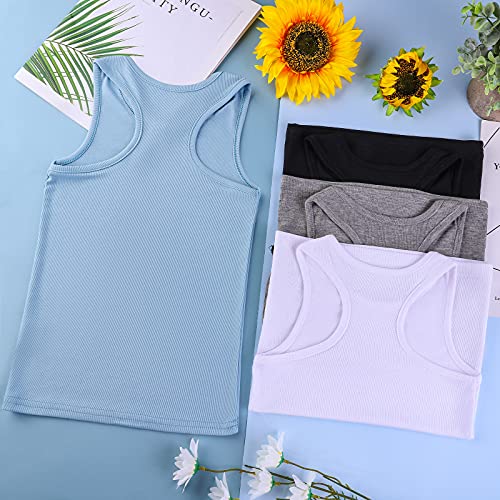 Cooraby 5 Pieces Girls Dance Tank Tops Racerback Sleeveless Tops For Ballet Gymnastics Dancewear #TOP4