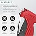 Stitch Gun for Clothes, Mini Quick Stitch Sewing Gun Fine Stitch Tag Gun for Clothing Quilting Hemming Stitchy Tagging Gun Kit with 5 Needles, 10 Multiple Colours Micro Fasteners (Red)