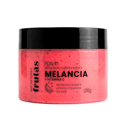 Esfoliante Melancia Poran 240g - Corporal e Facial, Pele Macia e Sedosa, PR200