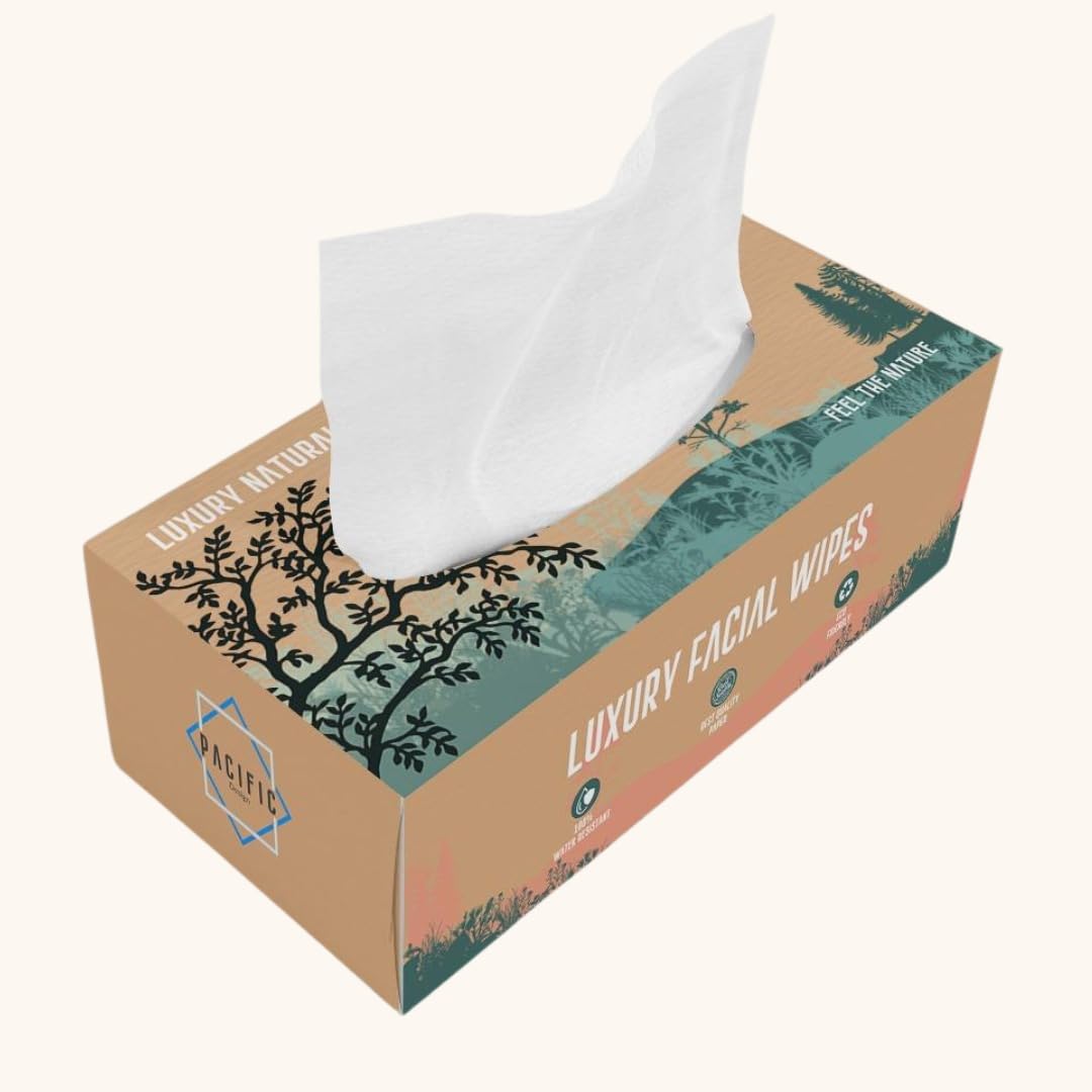 Pacific Designs Luxury Super Soft 2-ply Tissue Box| Facial Tissue-100 pulls x 2 Packs (209 Pulls) | 100% Natural & Ecofriendly-image-27