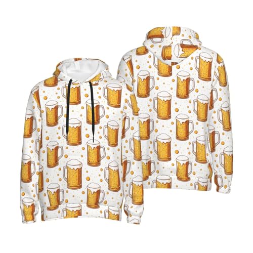 Hoodies For Men - Yellow Polka Dot Beer Print Long Sleeve Casual Men'S Hoodies & Sweatshirts Pullover With Pocket4