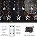 Star Curtain Lights for Bedroom - Plug-in 9ft 138 LED Fairy Twinkle Lights with 12 Star Drops, Connectable Window Lights with Remote 8 Lighting Modes for Indoor Xmas Ramadan Decoration, White