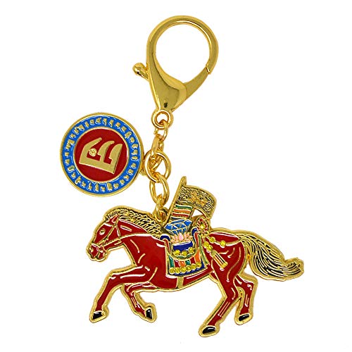 Porte-clés Success fengshuisale Windhorse W4266 rouge pour la chance