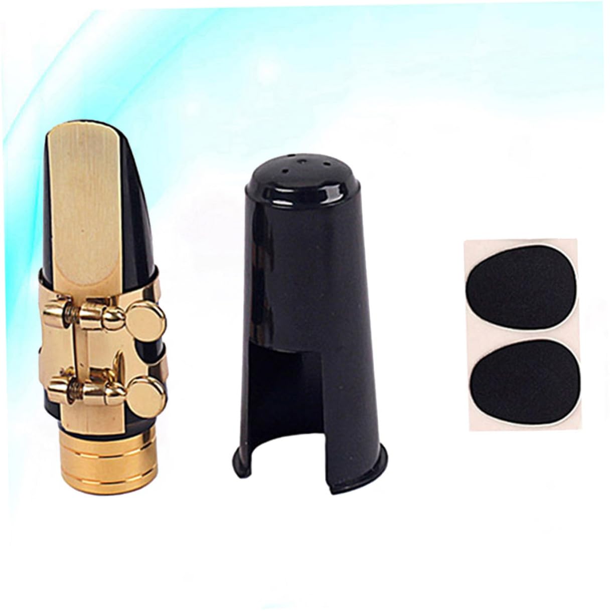 VICASKY Sassofono Contralto con Fibbia ad Anello in Rame Toppe per Ance Cuscinetti e Cappuccio Oro e Nero Include Ricambio Ancia e Cuscinetto per Migliorare Esecuzione