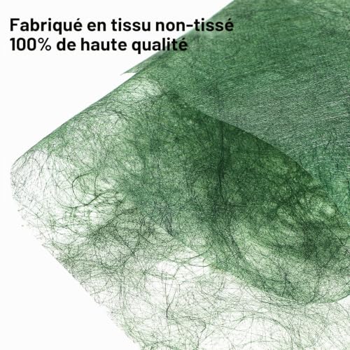 Chemin de Table Vert SWAWIS non-tissé indéchirable pour ne plus gâcher vos décorations de mariage - 5