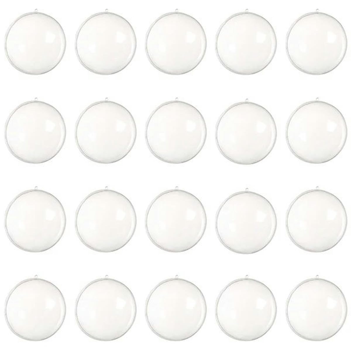 Bola de Adornos rellenables Transparentes de Navidad, Bola Redonda Transparente para Manualidades, Tema Decorativo del Festival para decoración del árbol de Navidad-20PCS-10CM