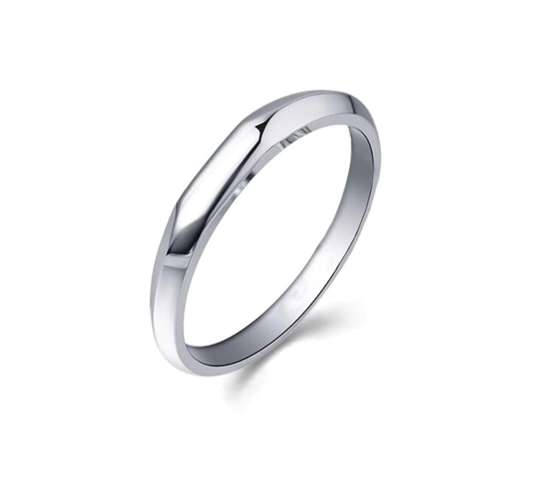 Wycian Anillos de Promesa Hombre Anillos Plateado Oro Blanco de 9 Quilates Polaco Talla 20 Sólido No Chapado Moda para Hombres Boda Joyas