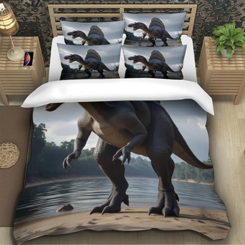 Housse de couette dinosaure 135x200 parure de lit zippée 3D - 5