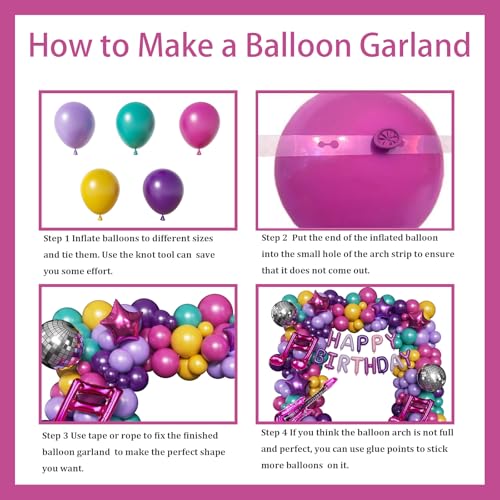 Image of 167PCS Purple Pink Teal K-Pop Music Themed Birthday Decorations with HAPPY BIRTHDAY &Musical Symbols & Disco Star & Guitar Foil Balloons for Kpop Music Girls Fans Birthday Party Grad Prom Decoration