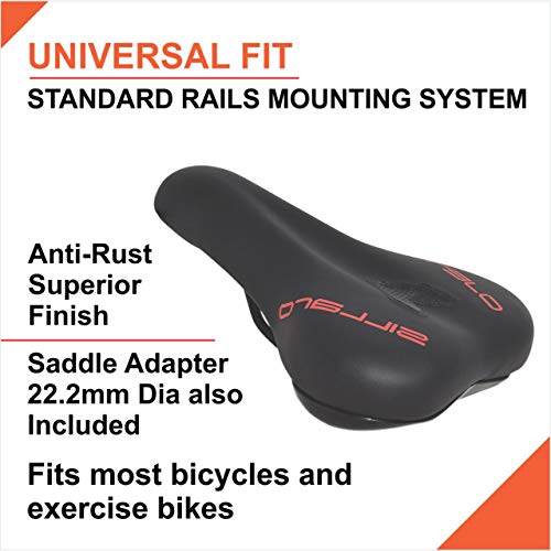 Image of Spin Bike Seat Saddles Comfortable Bicycles Seat PU Foam Padded Bicycle Saddle - Dual Shock Absorbing Airflow System Waterproof Universal Fit for Indoor /Outdoor Bikes Men Women (H-Black & Orange)