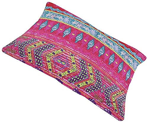 Loussiesd Boho Pillowcase Exotic Striped Bohemian Floral 2 Pillow Shams Standard Colorful Boho Pillow Shams with Evenlop Closure Microfiber Super Soft Bohemian Pillow Cover - Image 4