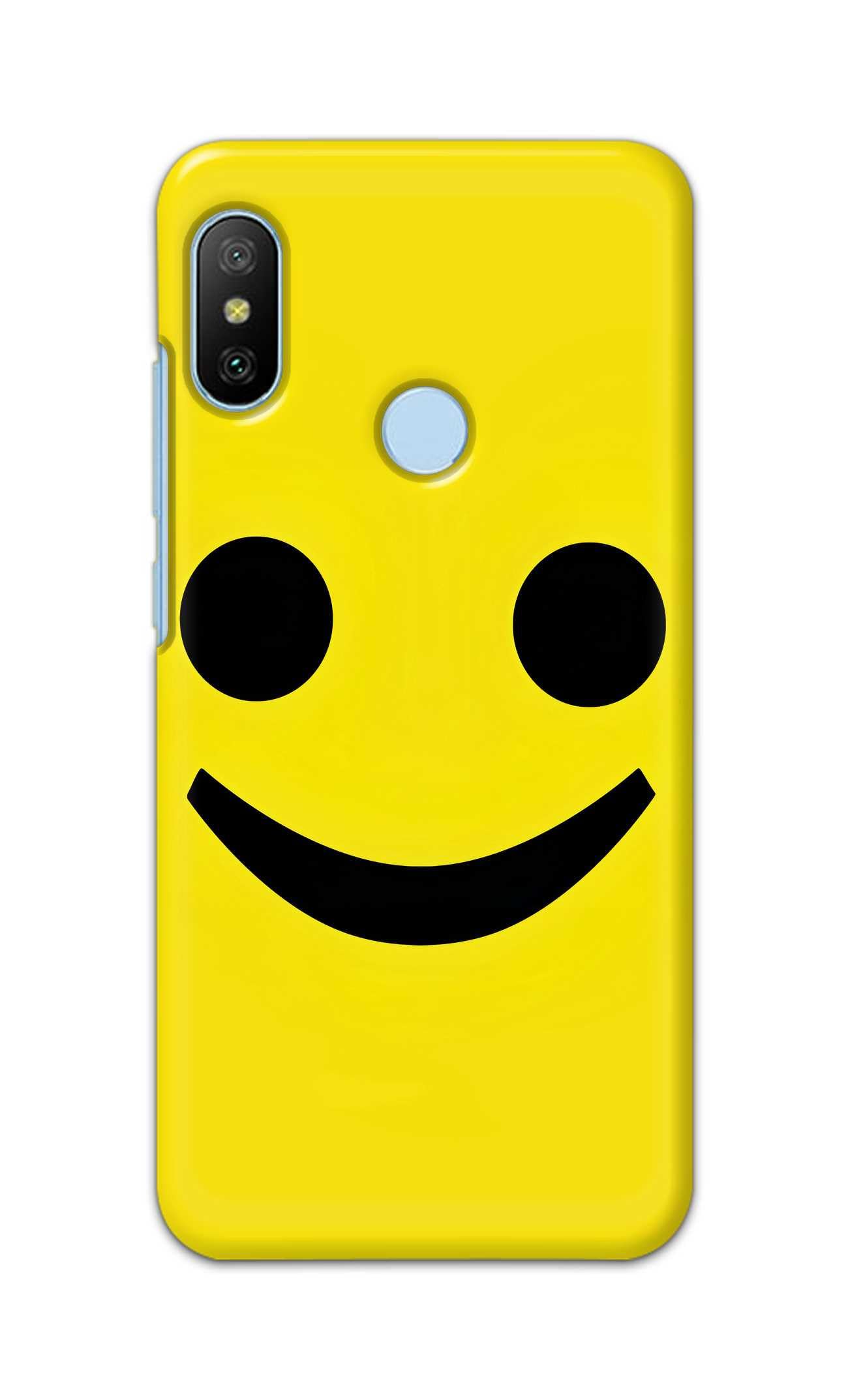 PRINTFIDAA® Printed Hard Back Cover for Mi Redmi 6 Pro Back Cover (Smile Face) -190724(DL)