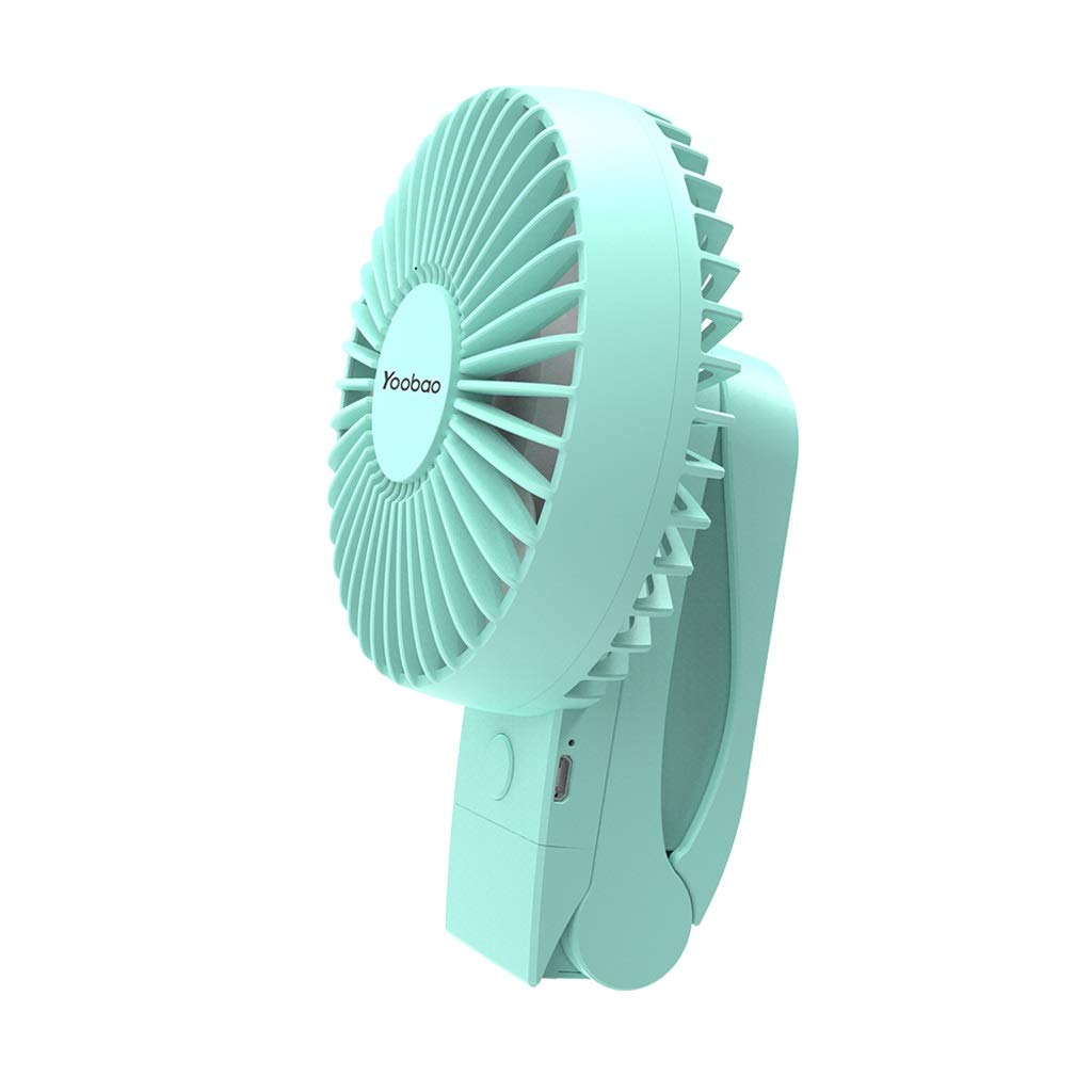 Ventilateur USB RJJ rechargeable qui remue la tête petit modèle vert