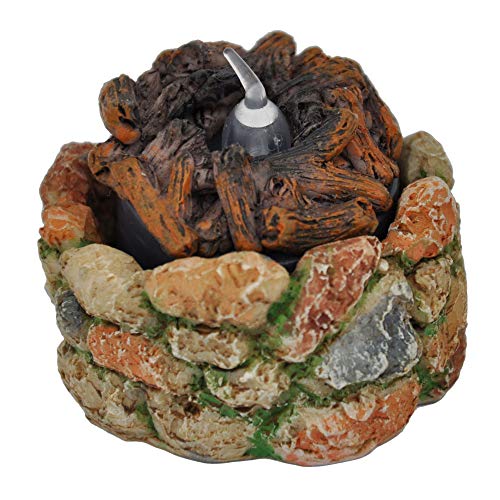 Miniature Fairy Garden Stone Fire Pit with Light