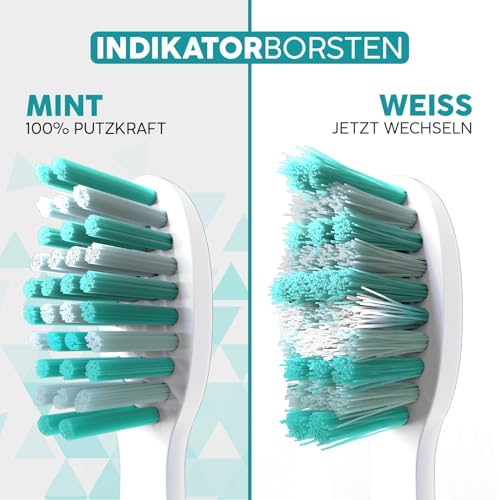 happybrush® Aufsteckbürsten für elektrische Schall-Zahnbürste Eco VIBE 3 - Weiß/Mint - 9 Stück – Ansicht 5
