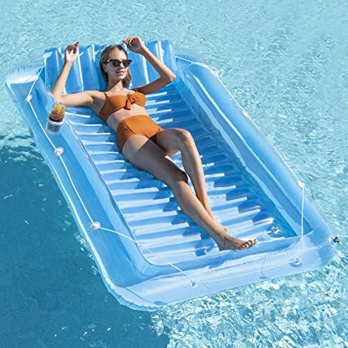 Inflatable Pool Floats Boat for Adults, Blow Up Tanning Pool Raft Tub with Inflatable Pillow for Family Outdoor, Garden, Backyard Summer Water Party (14+ Year Old)