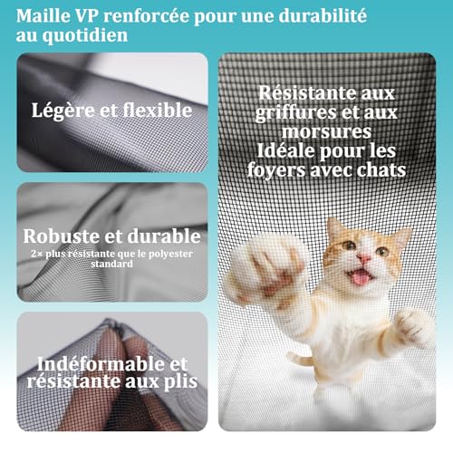 Apalus VP Moustiquaire Magnétique Pour Porte – Maille Ultrarésistante, Joint Magnétique de Haut en Bas, Fermeture Automatique, Garde l'Air Frais à l'Intérieur (90x210,Noir) – vue 8