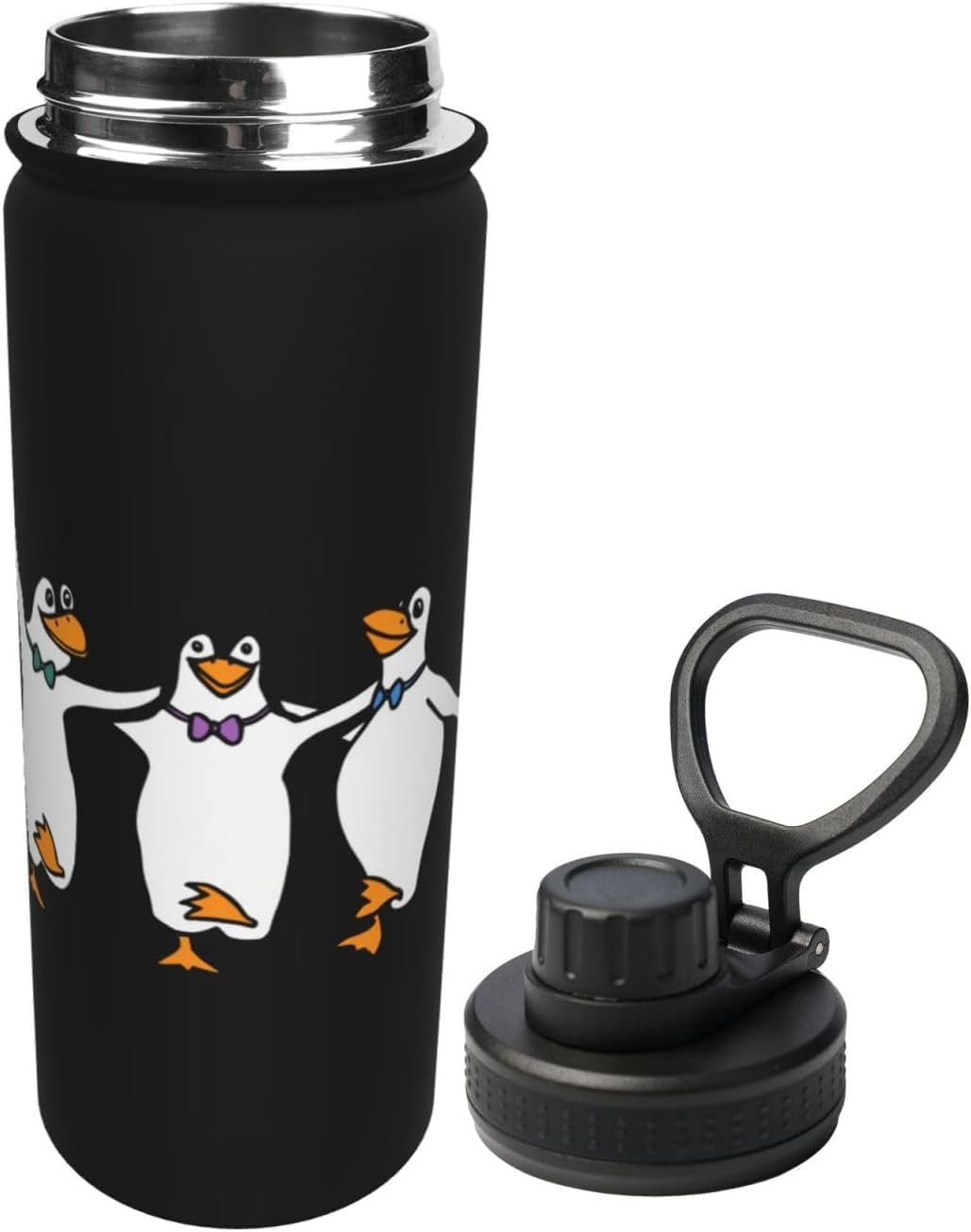 スポーツ水筒 踊ってるペンギン スポーツボトル ステンレスボトル 魔法瓶 直飲み マグボトル 持ち運び便利 保温保冷 500ml 子
