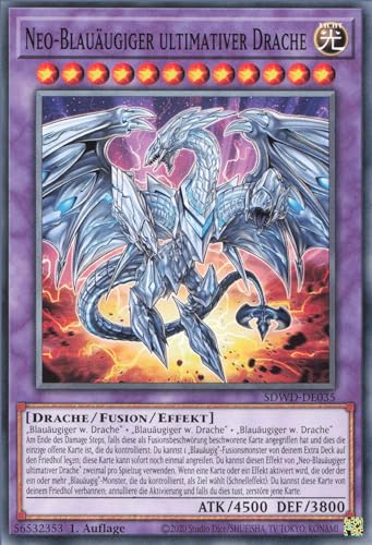 Neo-Blauäugiger ultimativer Drache SDWD-DE035 Common Deutsch Boosterfrisch Unlimitiert - Structure Deck: Blue-Eyes White Destiny - mit ReCollectibles-Versandschutz - für Yu-Gi-Oh!