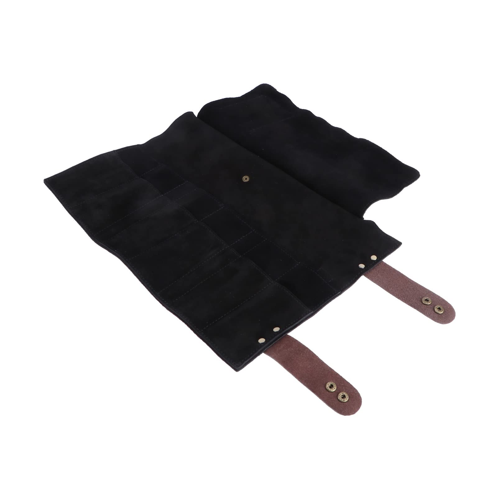 FRCOLOR 12 Scissors Comb Holder Shear Pouch Barber Tool Bag Cattlehide Hairdressing Accessory Bag