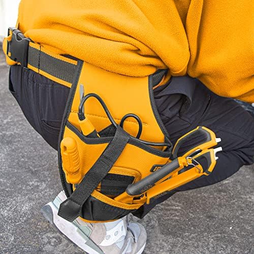 INGCO Small Tool Bag Organizer with Belt, Electrician Drill Pouch, 6 Pockets 600D Polyester with Tool Belt HTBP03011