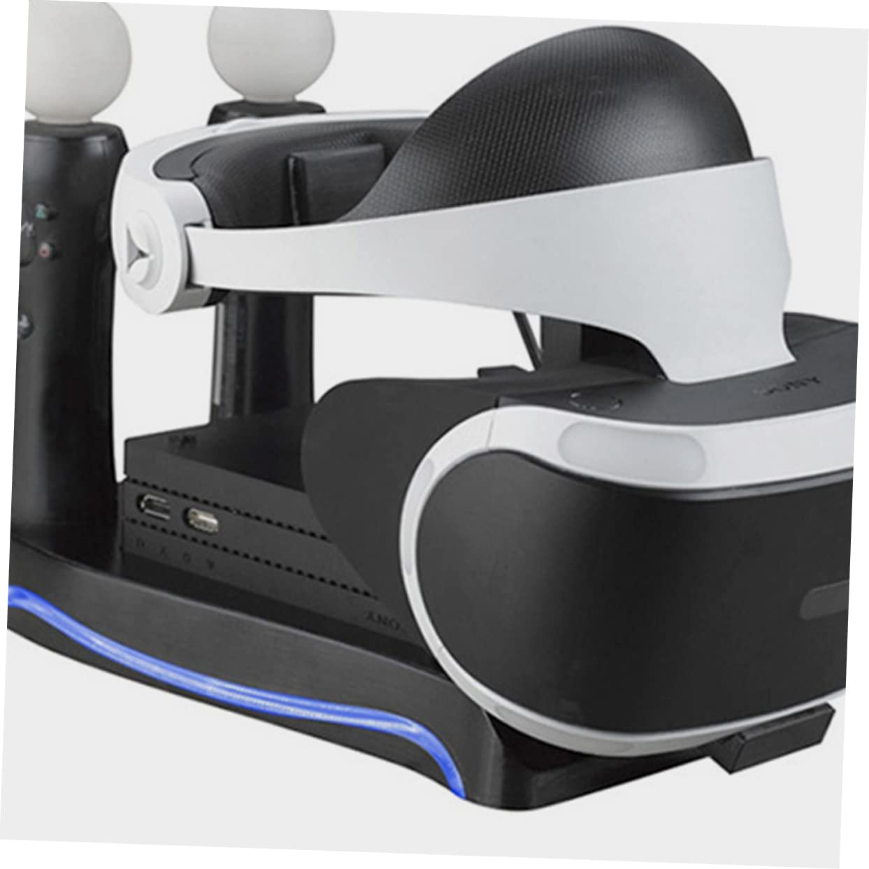 Homoyoyo Support Multifonction pour Console de Jeux VR en Abs Noir, Station de Charge et Rangement pour Accessoires Gaming