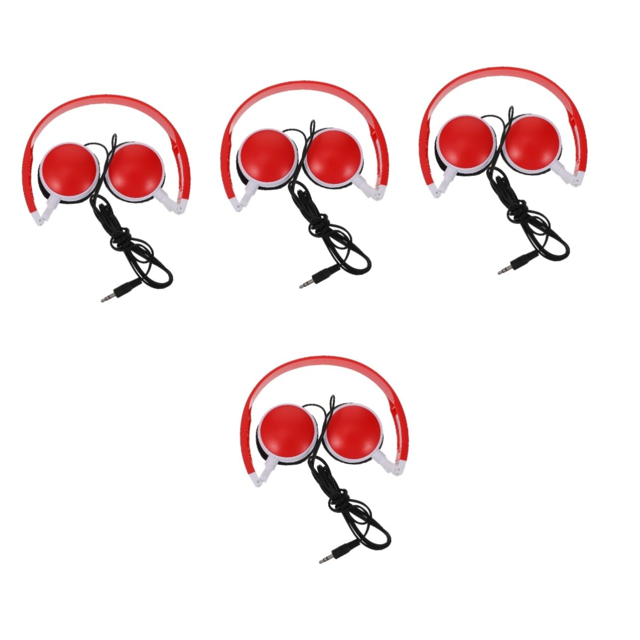 Uonlytech 4piezas Auriculares Plegables para Niño Niña Diadema y Cómoda para Escuela y Viajes Auriculares Cancelación De Ruido Usos Casa y Movimiento Color Vino