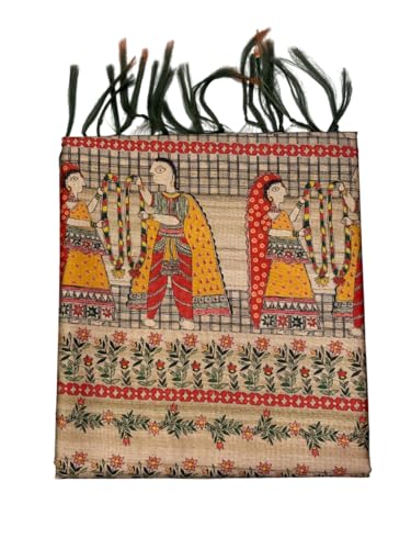 Image of Sanavi's Saree Kuthir Pure Handloom Tussar Ghicha Madhubani Printed Silk Saree with Blouse Piece inside