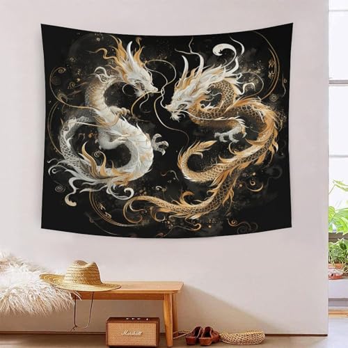 Tapisserie dragon 3D pour masquer un mur vide, tenture en tissu lavable de 180x230cm