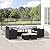 Outsunny 9 Pieces Outdoor Dining Set for 8, Space Saving Wicker Chairs and Square Glass Table with Cushions and Ottomans, Rattan Conversation Patio Furniture Set for Garden, Black/Cream White