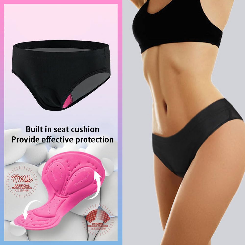 Pantaloncini Ciclismo Donna Imbottito in Silicone Leggero Slip Traspirante Intimo Multifunzione Slip Elasticizzati Abbigliamento Dinamico da Ciclismo