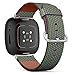 CJBROES Replacement Leather Watch Band, Compatible with Fitbit Versa 3 and Fitbit Sense of Wristband Bracelet Accessory - Analog tv Screen Close Texture
