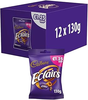 Cadbury Eclairs Chocolate Bag 130g x 12 Bags - Imported from UK/Britain/England