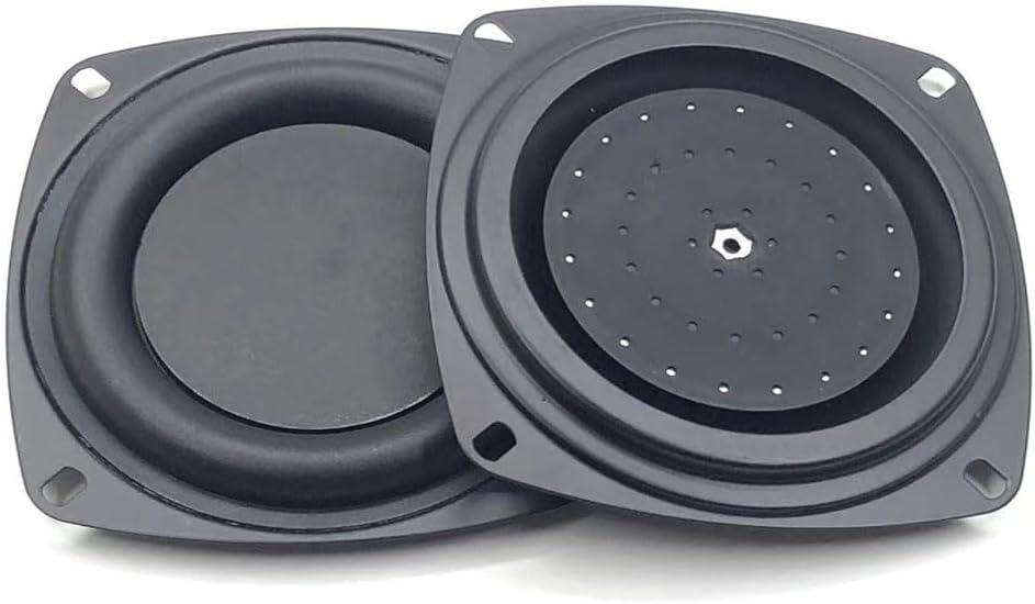 2 Pack 4 Inch Woofer Vibrating Membrane Iron Rubber Vibration Diaphragm Plate Replacement Passive Radiator Film for Bass Speaker Subwoofer Loudspeaker Audio DIY Repair