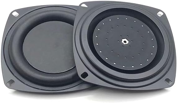 2 Pack 4 Inch Woofer Vibrating Membrane Iron Rubber Vibration Diaphragm Plate Replacement Passive Radiator Film for Bass Speaker Subwoofer Loudspeaker Audio DIY Repair