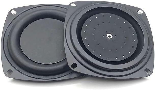 2 Pack 4 Inch Woofer Vibrating Membrane Iron Rubber Vibration Diaphragm Plate Replacement Passive Radiator Film for Bass Speaker Subwoofer Loudspeaker Audio DIY Repair