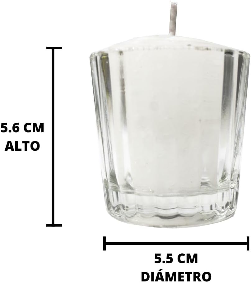 Box with 12 Pieces of Votive Candle in Cruz Glass | Ideal for all types of events