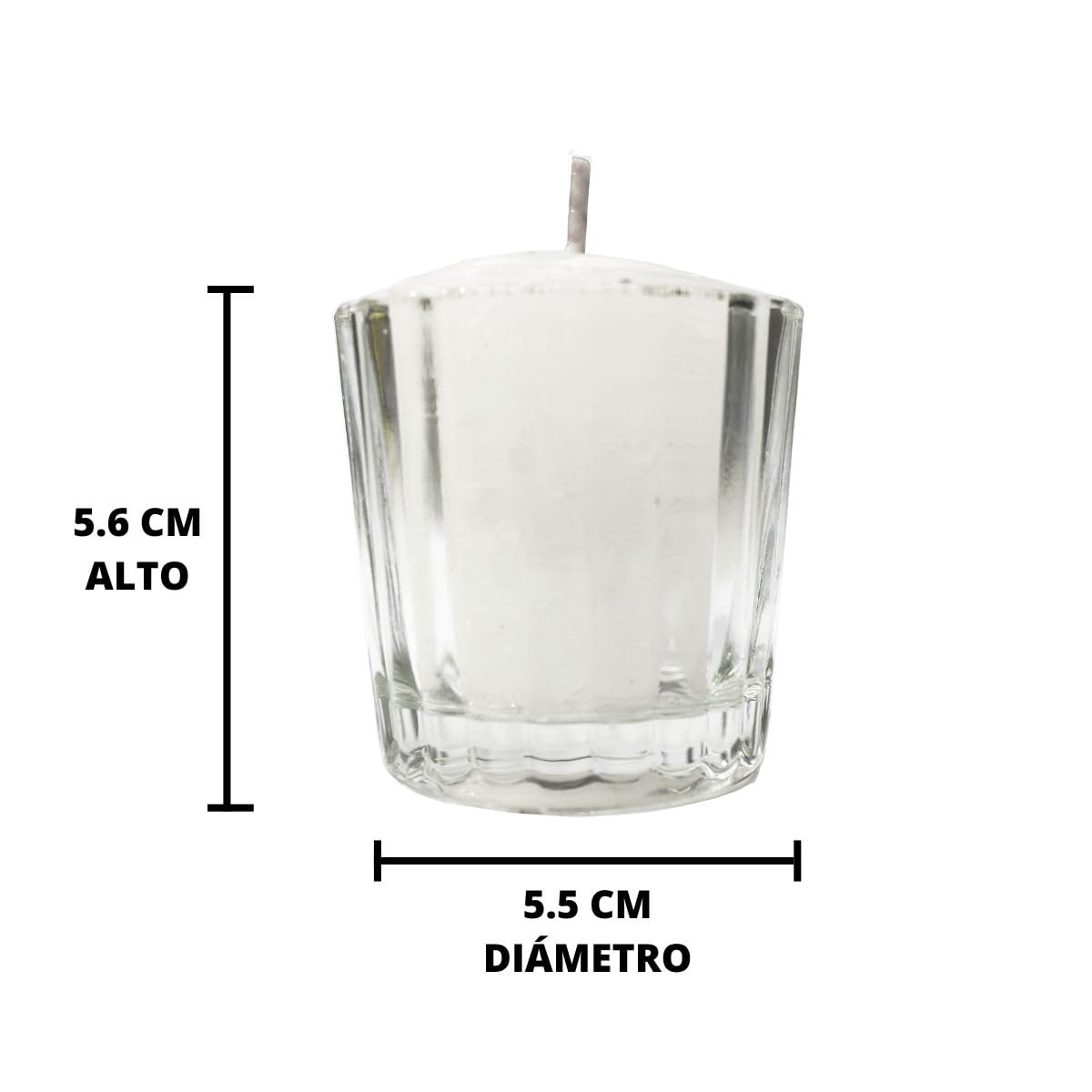 Caja con 12 Piezas de veladora votiva en Vaso Cruz | Ideales para todo tipo de eventos