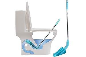 Siphon Type Toilet Clogging Removal Tool with Stainless-Steel Handle & Flexible Rubber Head