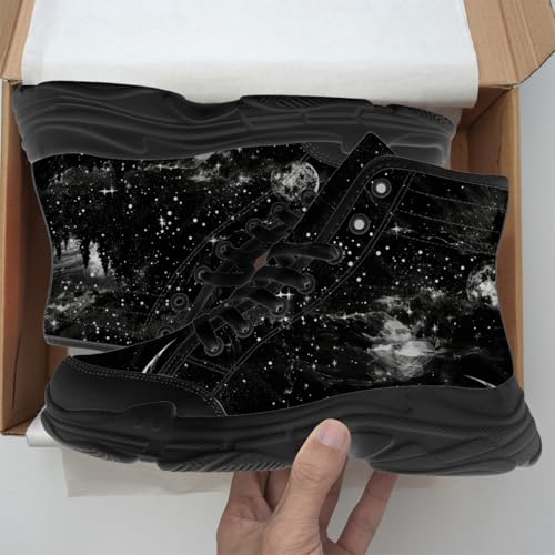 Quorax Men's Women's Galaxy High Top Sneakers Lace Up Canvas Shoes Gifts for Women Men2