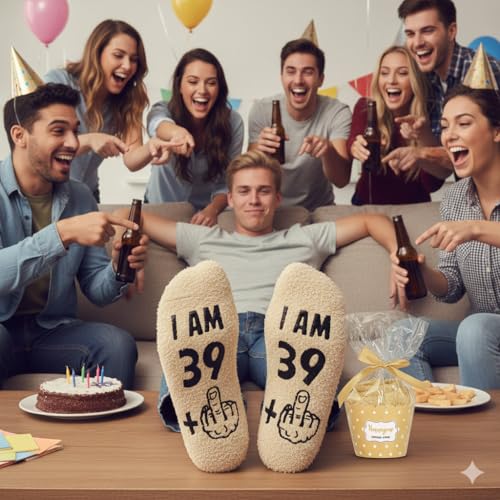 Image of HAPPYPOP Funny Birthday Gifts - 20 25 30 35 40 45 50 55 Year Old Birthday Socks for Him Her