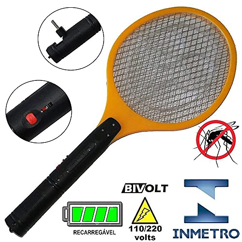 Raquete elétrica mata mosquito kit 3 peças CBRN05604