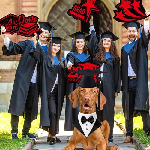 Disfraz de Graduación para Perro con Gorro y Pajarita Mediano miniatura 3